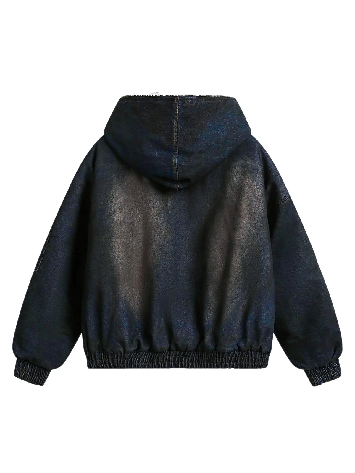 Polar Armour | Hooded Bomber Jacket | Fur Lining | Distressed Denim