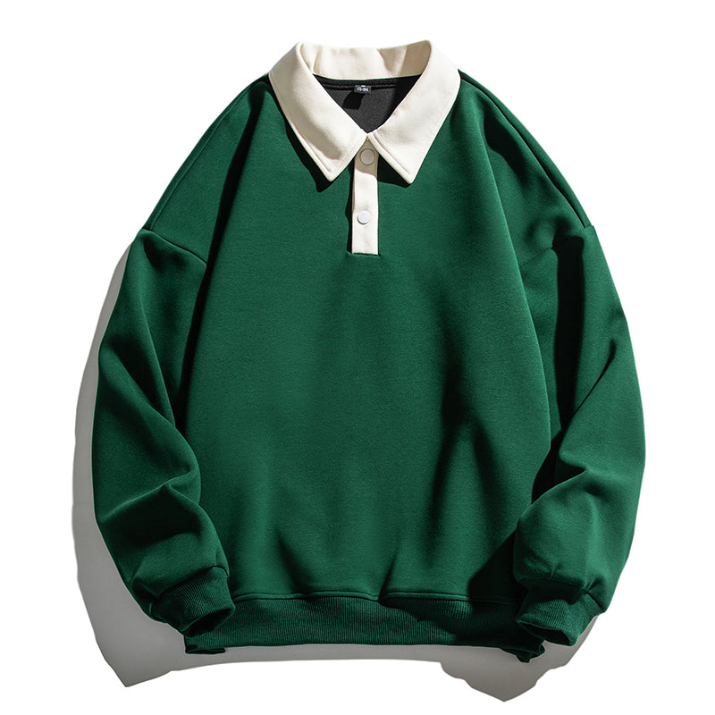 Classic Vibe | Casual Polo Sweatshirt - Santo
