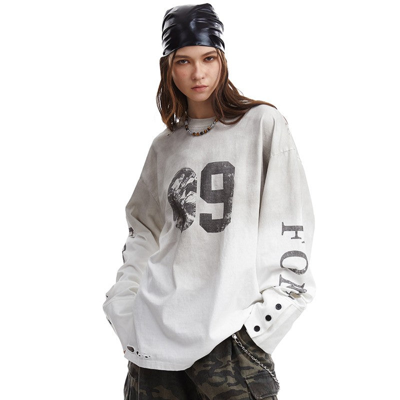 09 | Distressed Long Sleeve T-Shirt - Santo