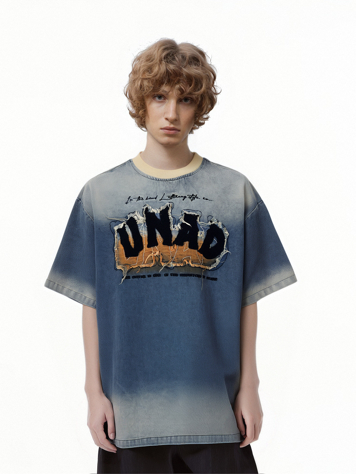 Men's Oversized Blue T-Shirt | Acid Wash
