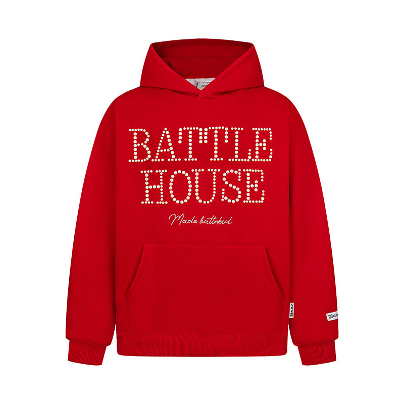 Battle House | Rhinestone Letter Pullover Hoodie