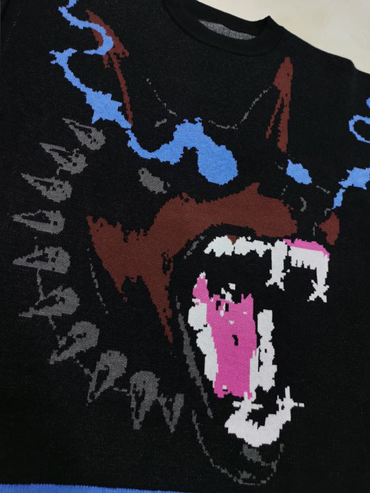 Roaring Beast | Fierce Graphic Knit Sweater - Santo