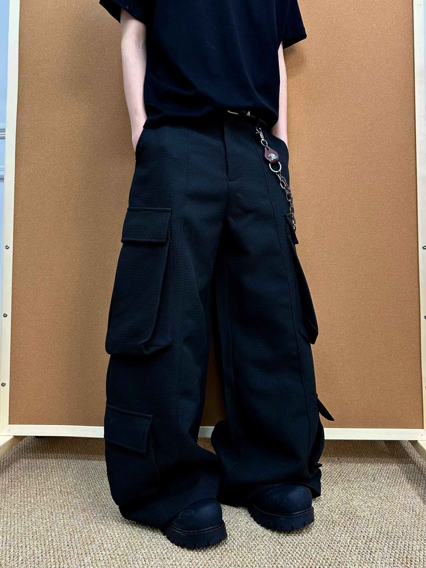 Unisex Multi-Pocket Wide Cargo Pants - Santo
