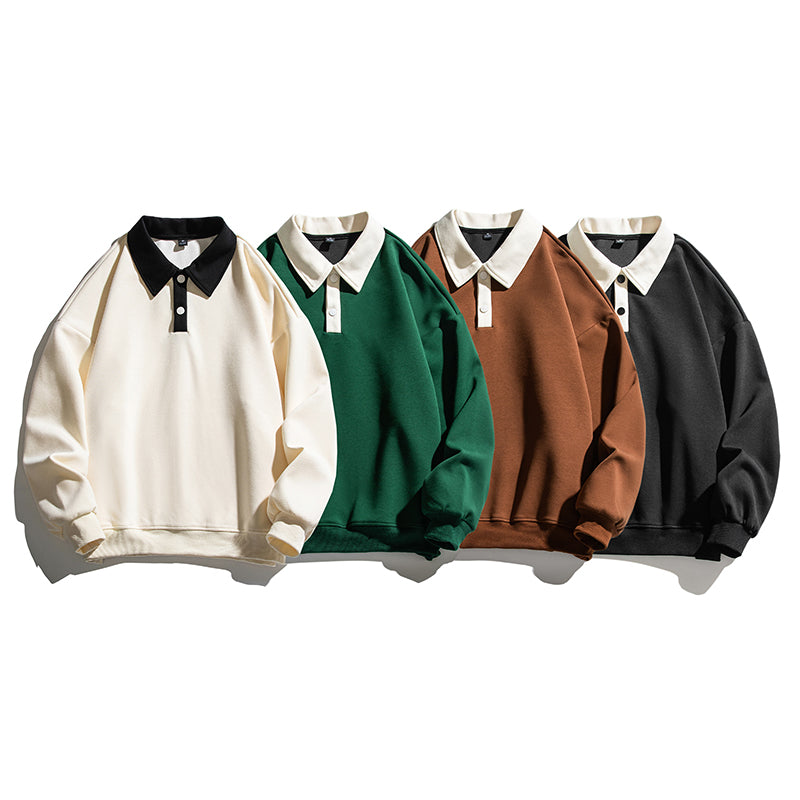 Classic Vibe | Casual Polo Sweatshirt - Santo