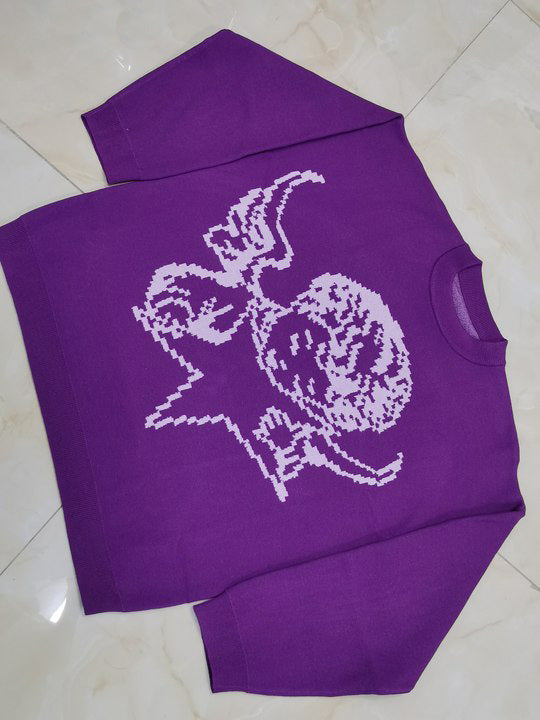 Cherubic Star | Angelic Graphic Knit Sweater - Santo