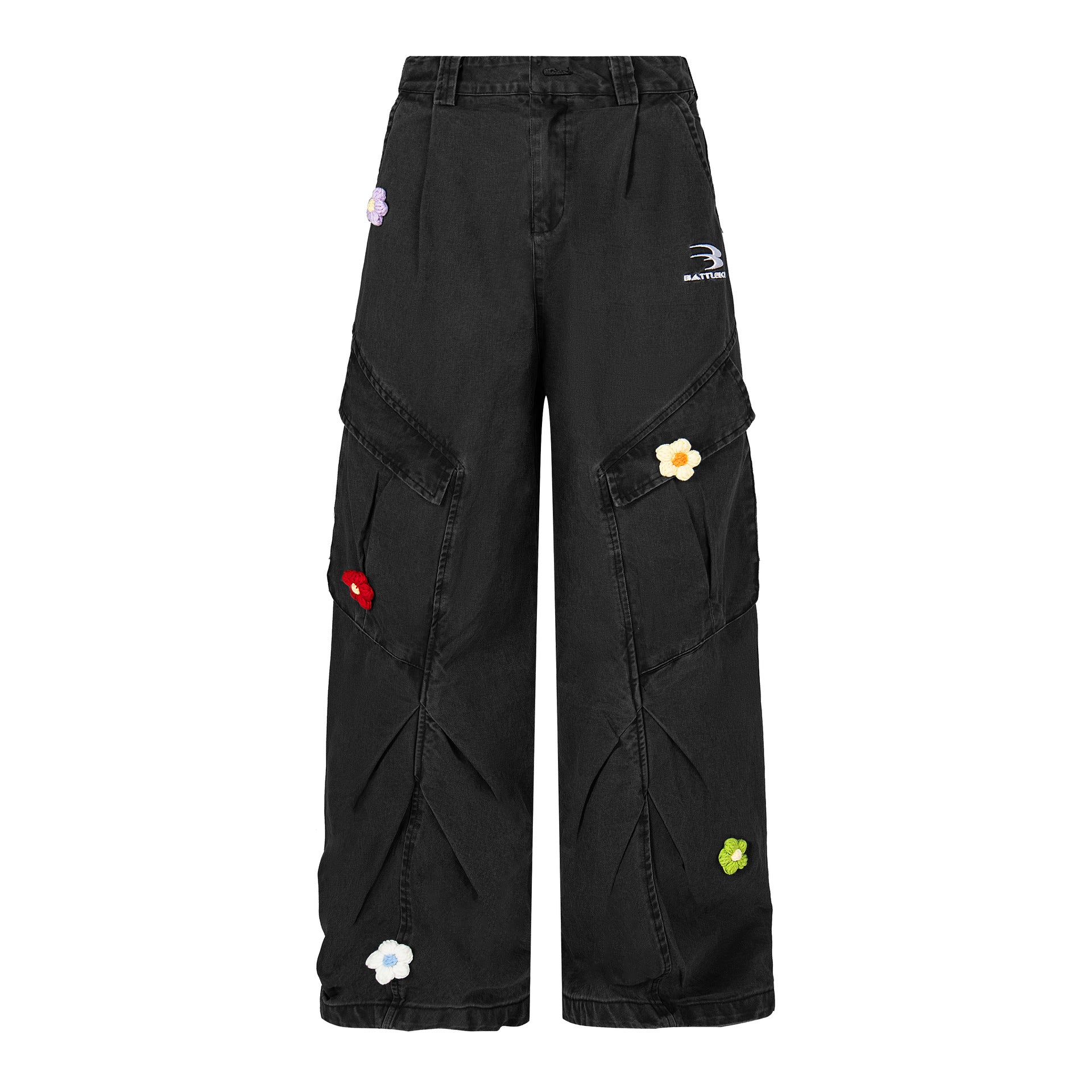 3D floral embroidery | Washed Cargo