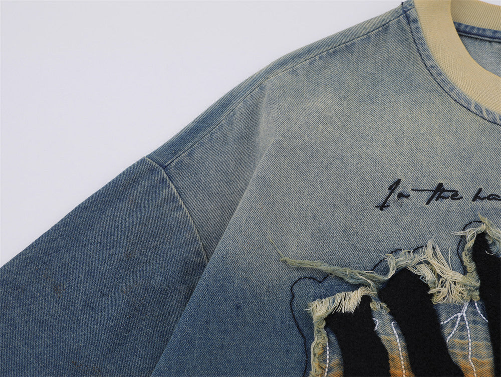 Men's Oversized Blue T-Shirt | Acid Wash