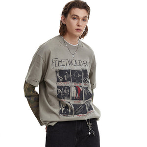 Distressed Camouflage | Two-Piece Graphic T-Shirt - Santo