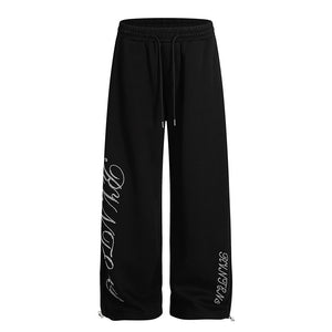Goth Letter Rhinestone | Drawstring Sweatpants - Santo