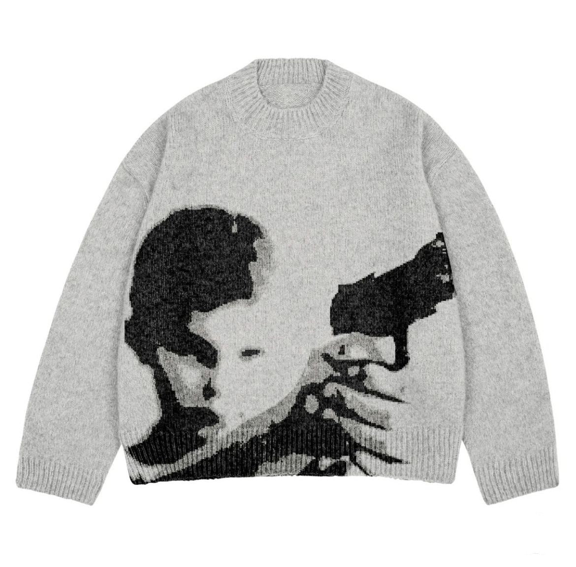 Silent Vigil | Street Art Knit Sweater - Santo