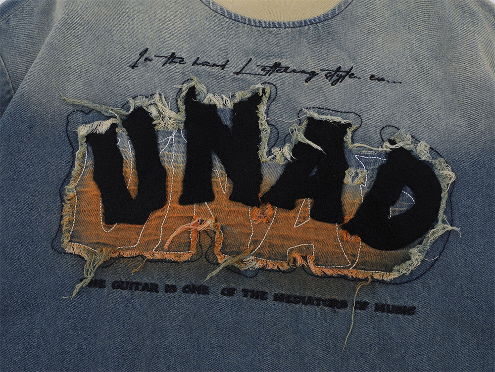 Men's Oversized Blue T-Shirt | Acid Wash