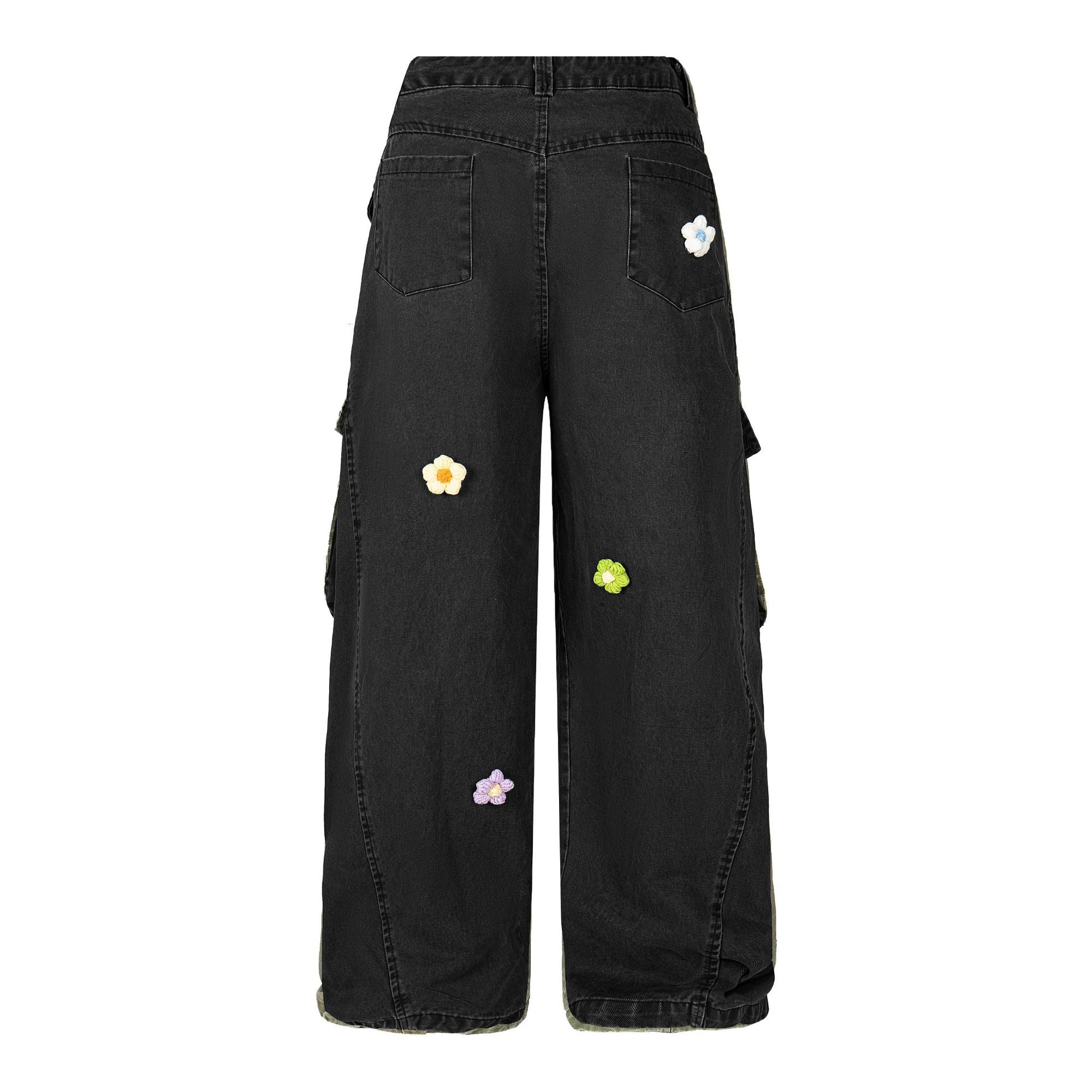 3D floral embroidery | Washed Cargo