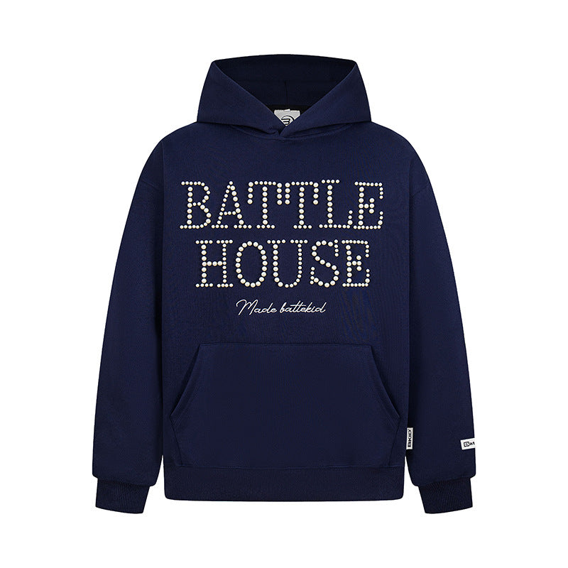 Battle House | Rhinestone Letter Pullover Hoodie