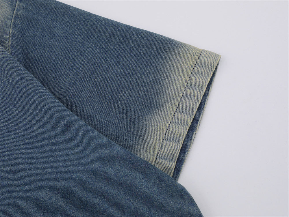 Men's Oversized Blue T-Shirt | Acid Wash