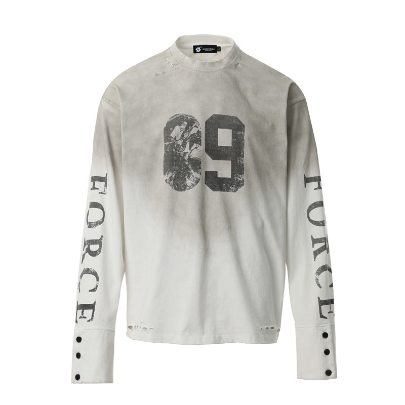 09 | Distressed Long Sleeve T-Shirt - Santo