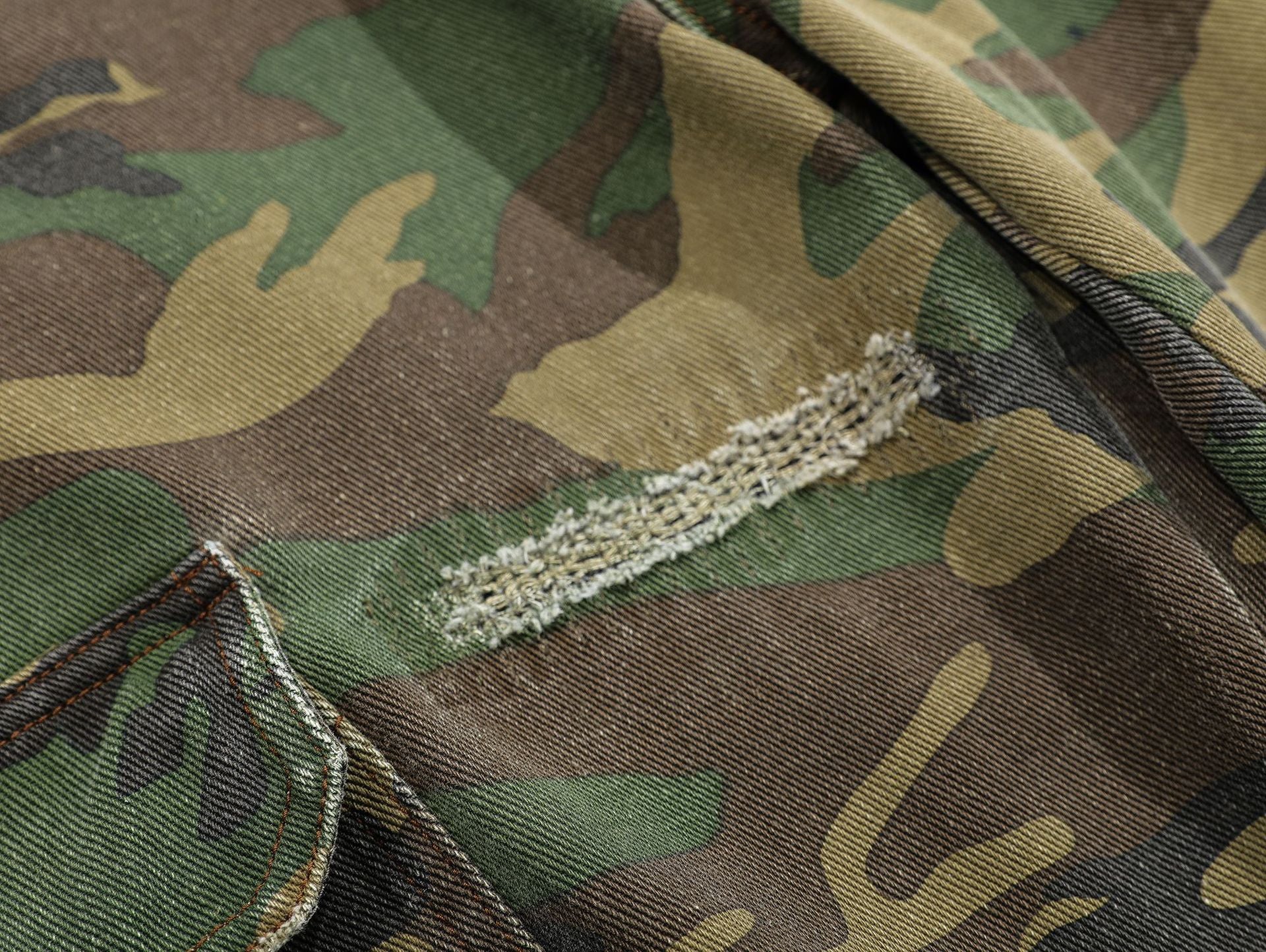Ripped Camouflage Flared | Cargo Pants - Santo