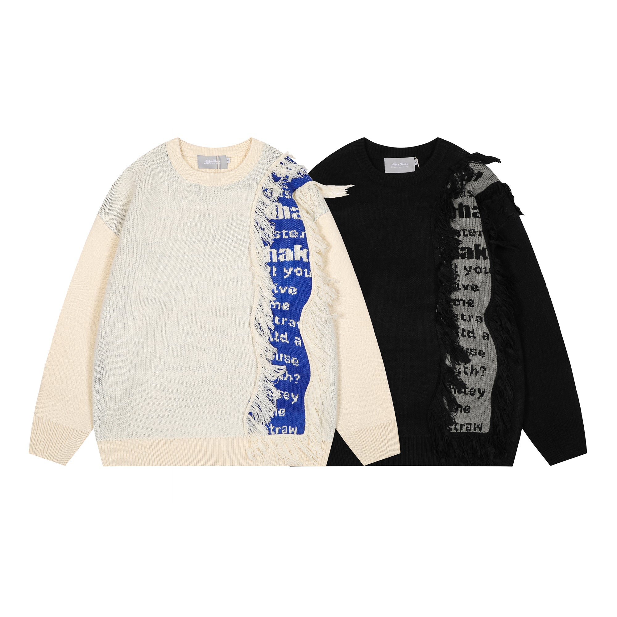 Tassel Groove | Textured Patchwork Sweater - Santo