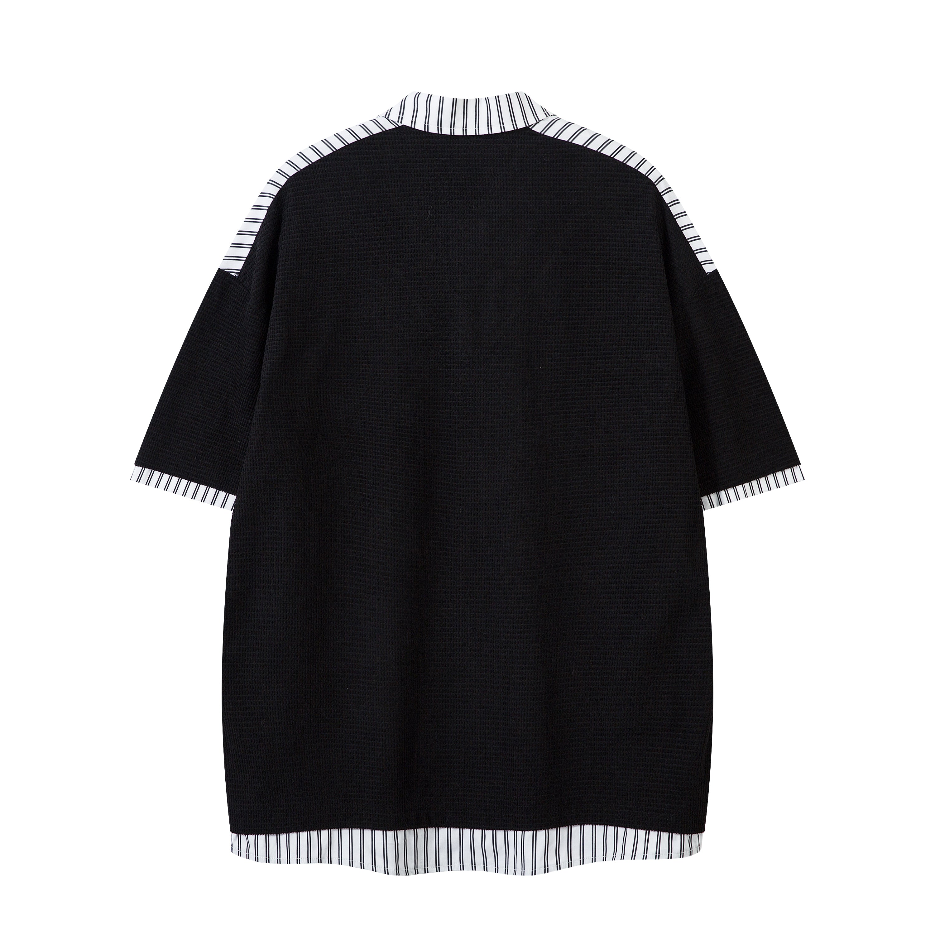 Men's Oversized T-Shirt | Striped Polo Collar