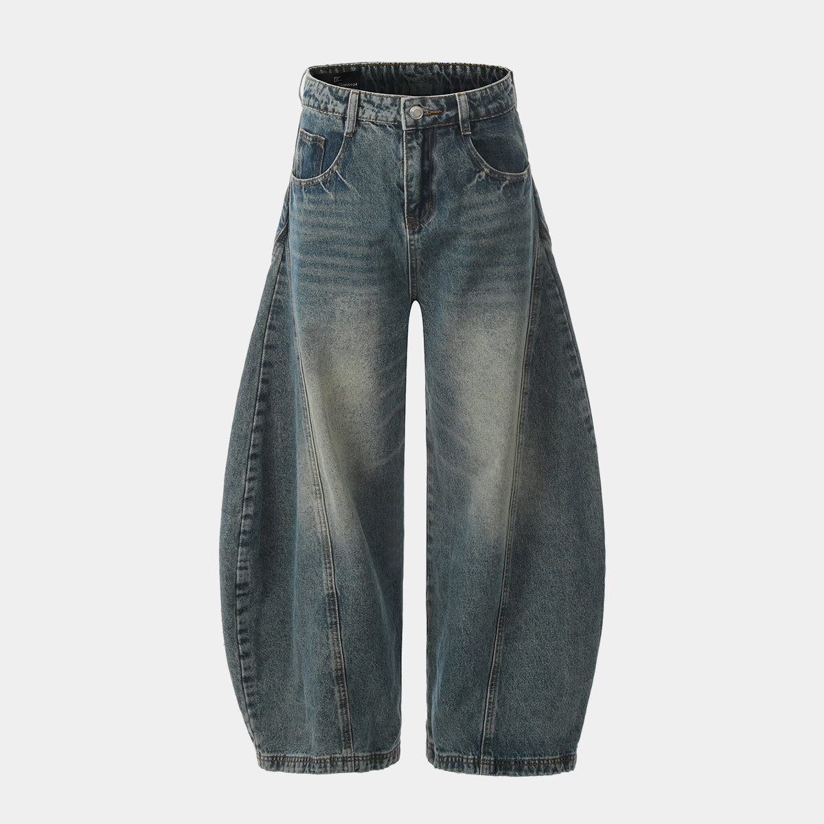 Men's Balloon-Leg Washed Denim Trousers