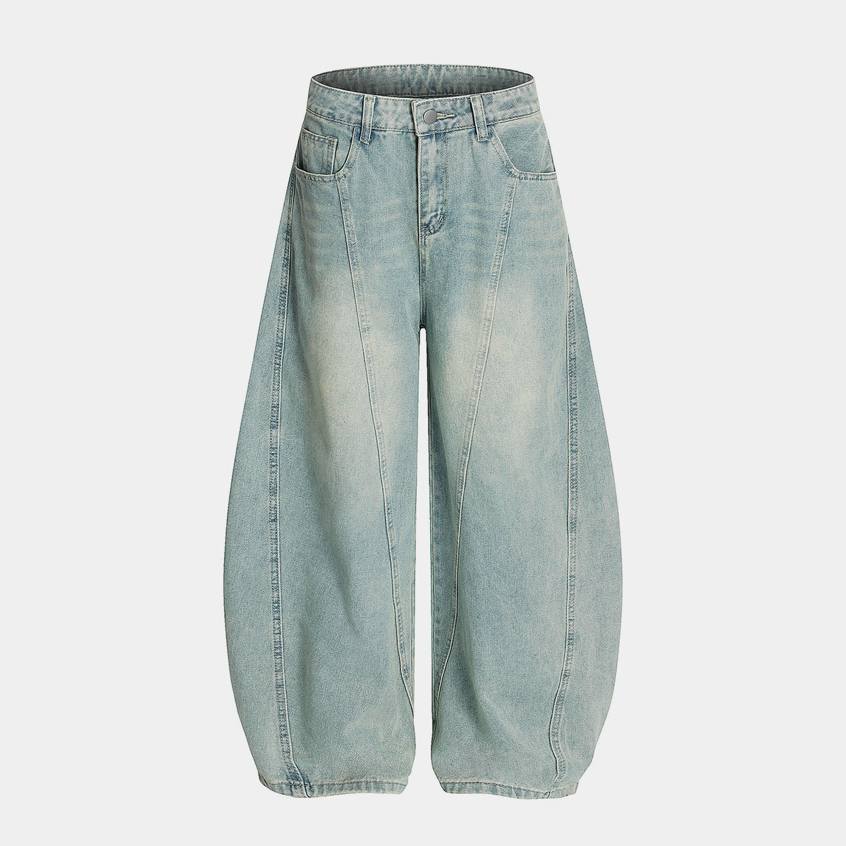 Unisex Faded Oversized Balloon Jeans