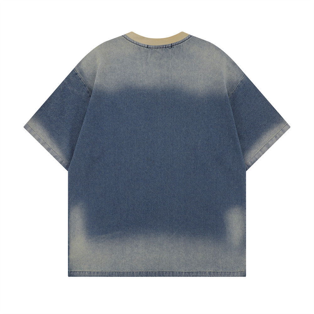 Men's Oversized Blue T-Shirt | Acid Wash
