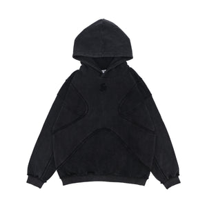Washed Hoodie | Panelled Streetwear Pullover - Santo