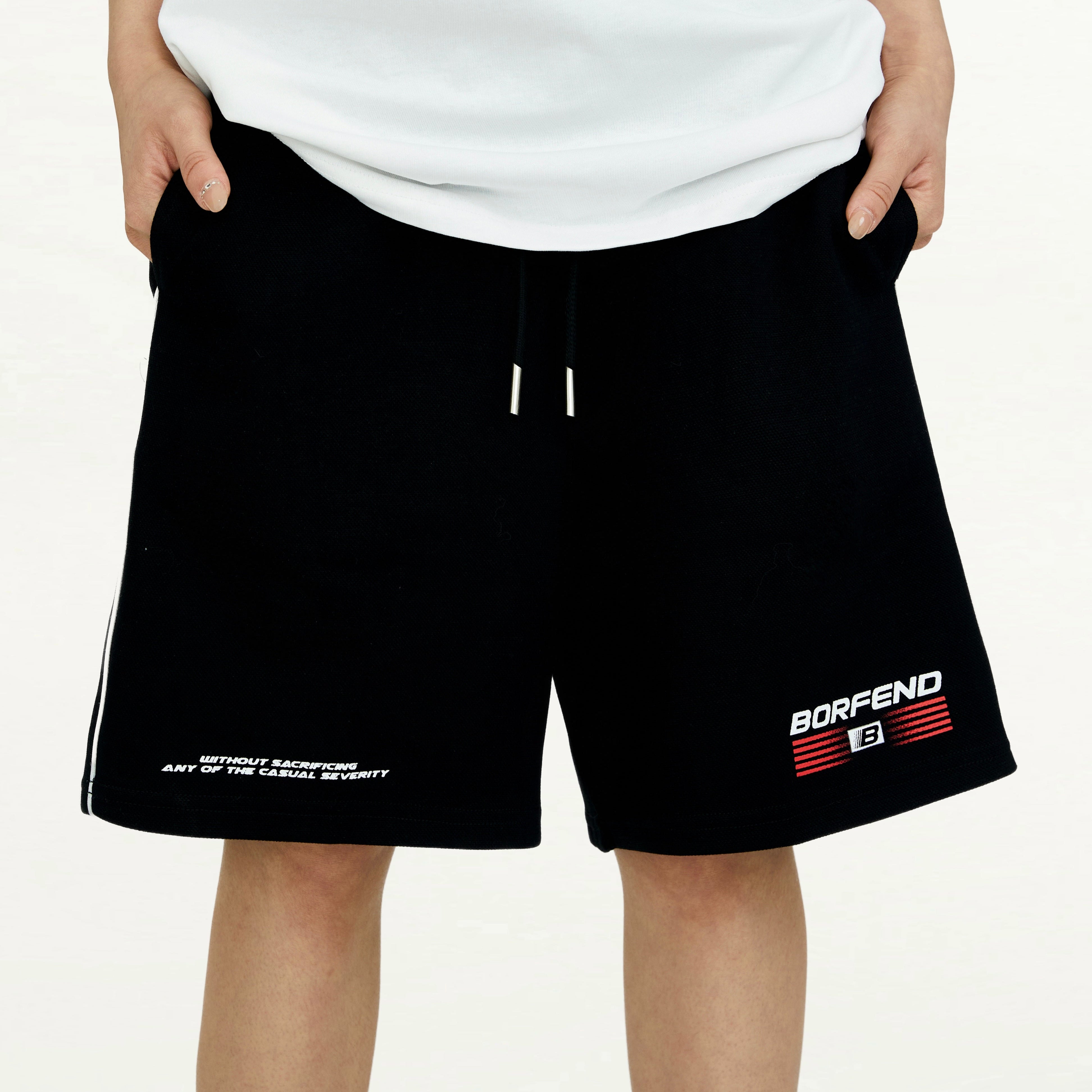 Sportive Chic | White Panel Shorts