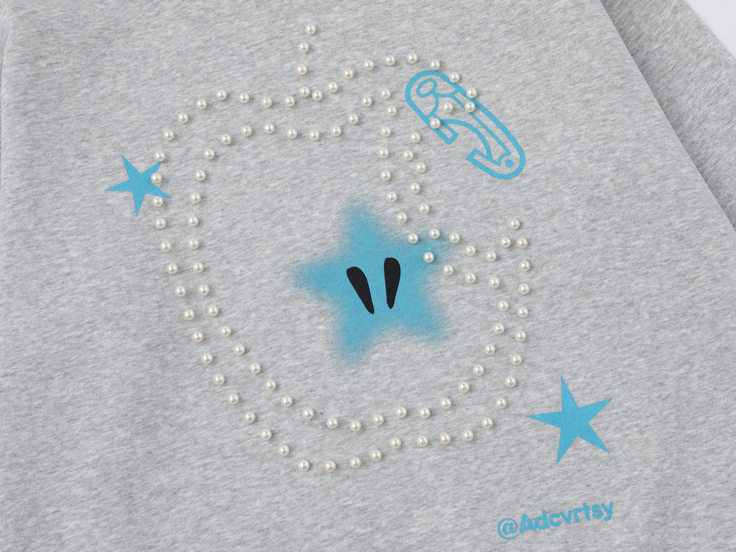 Glitter Star Apple Print | Oversized Hoodie - Santo