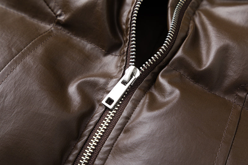 Leather Padded | Short Puffer Jacket