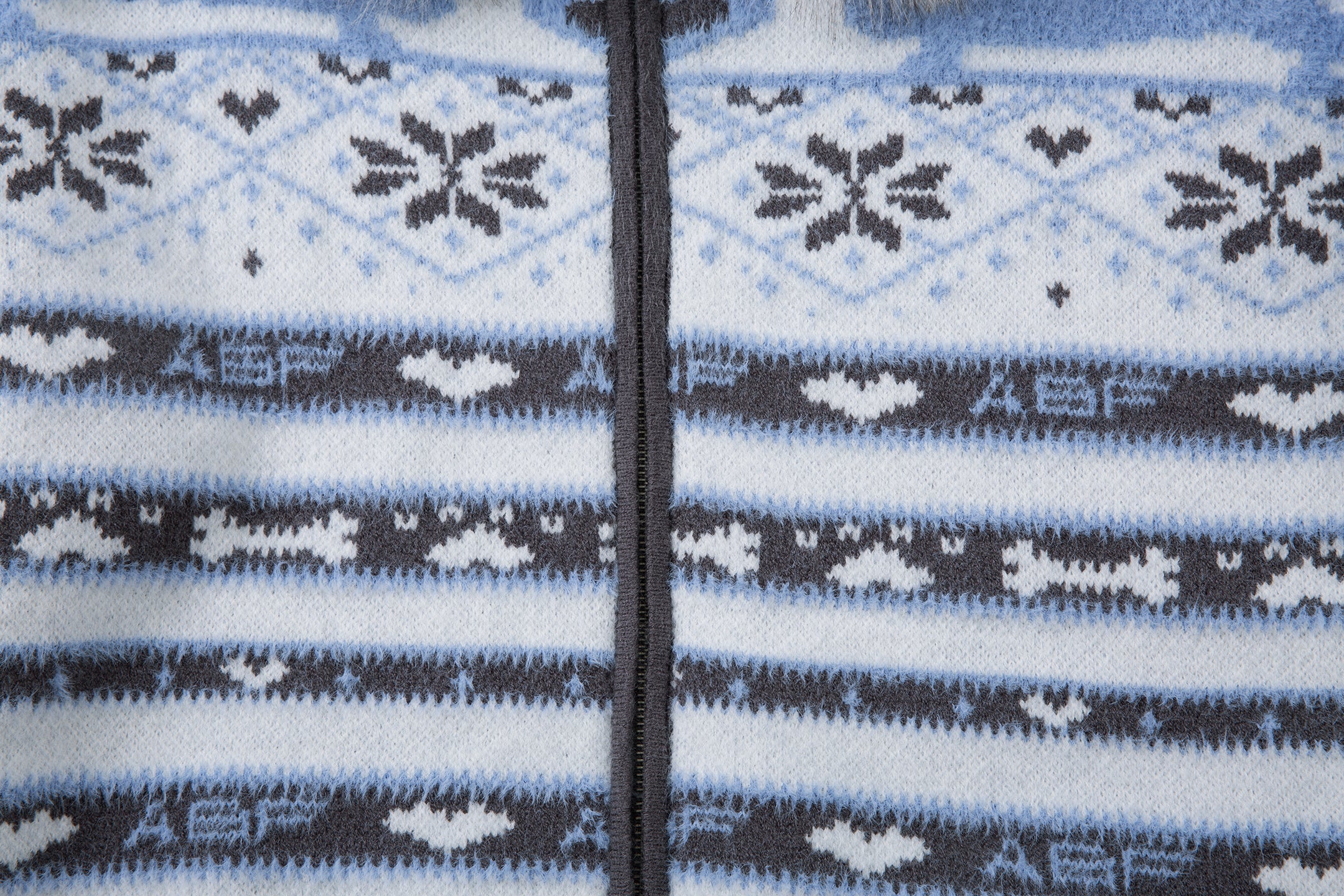 Powder Star | Striped Knit Hoodie with Faux Fur Hood