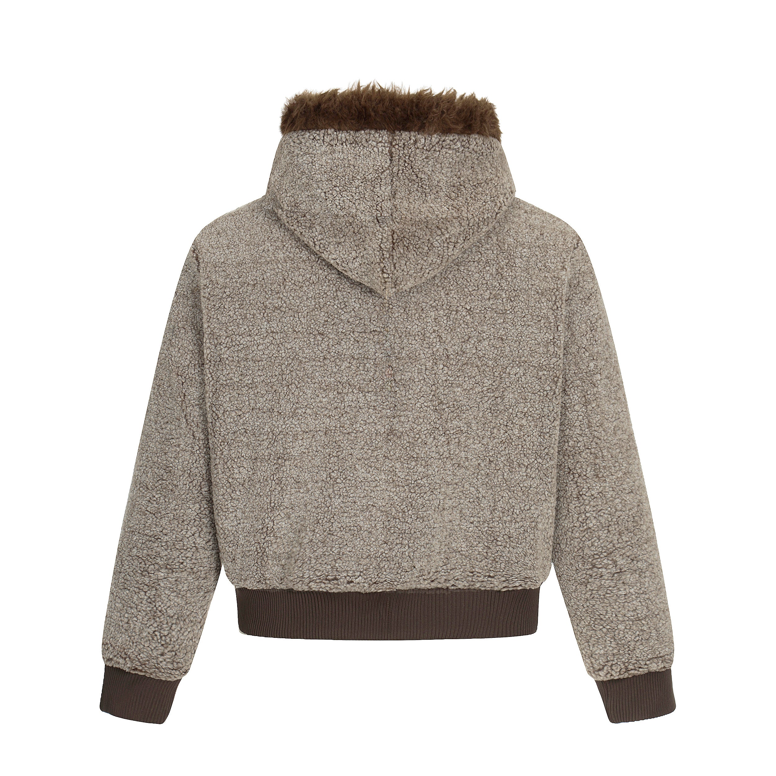 Pine Cocoa | Contrast Hooded Zip Jacket