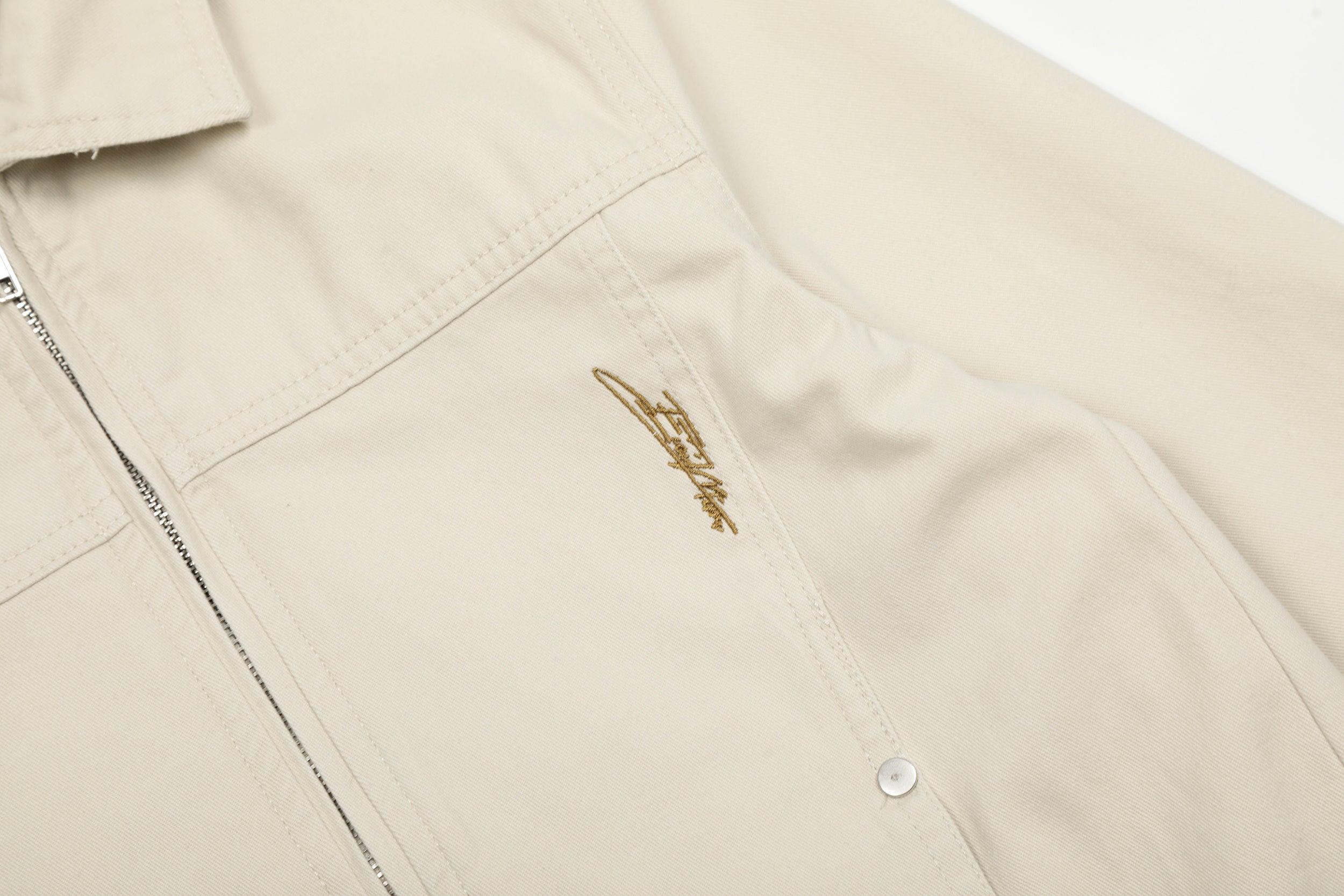 Steel Fade | Minimalist Zip-Up Denim Jacket