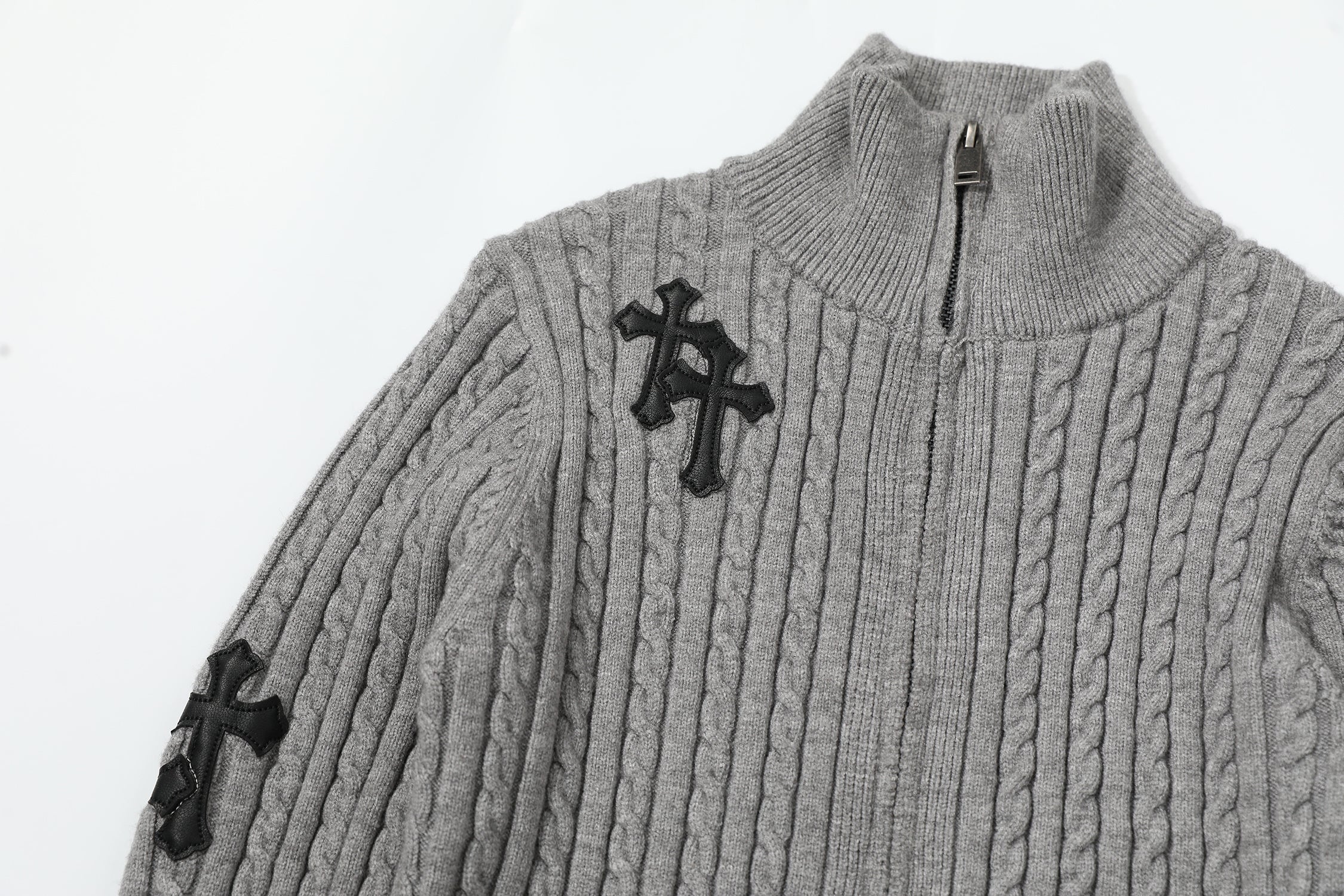 Fuzzy Pup | Striped Knit Cardigan with Dog Embroidery