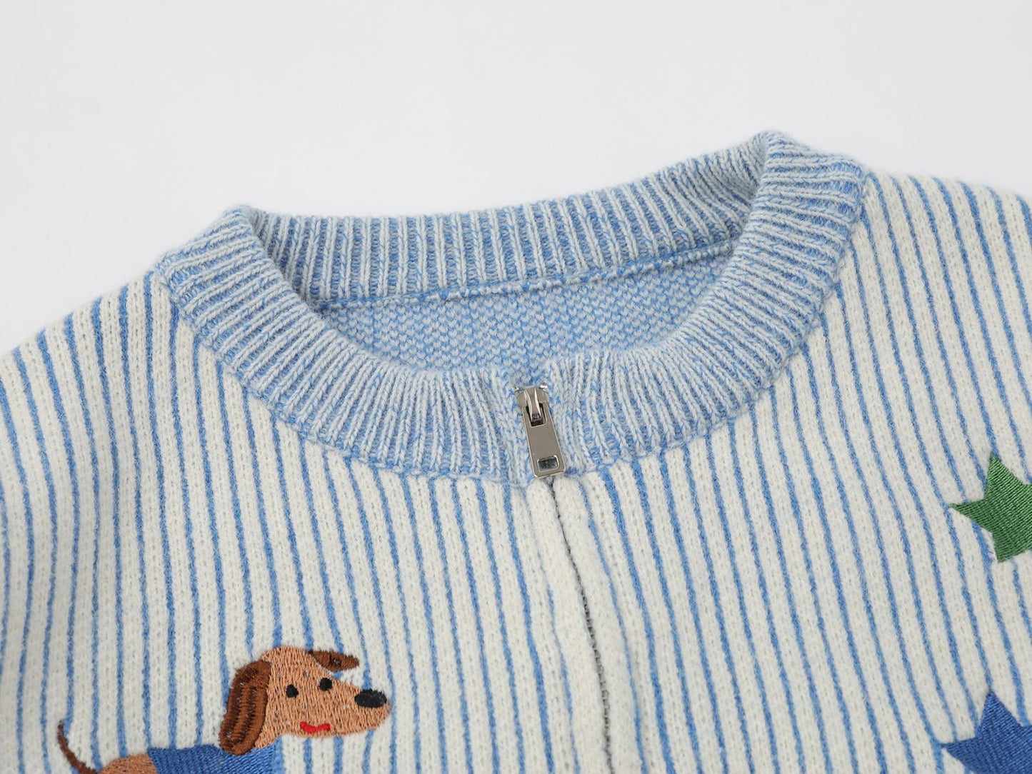 Dog Scarf Knit | Fluffy Pup Sweater with 3D Stripe Detail - Santo