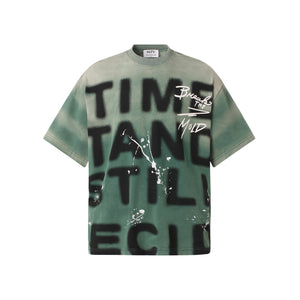 Spray Graphic Print | Oversized T-Shirt - Santo