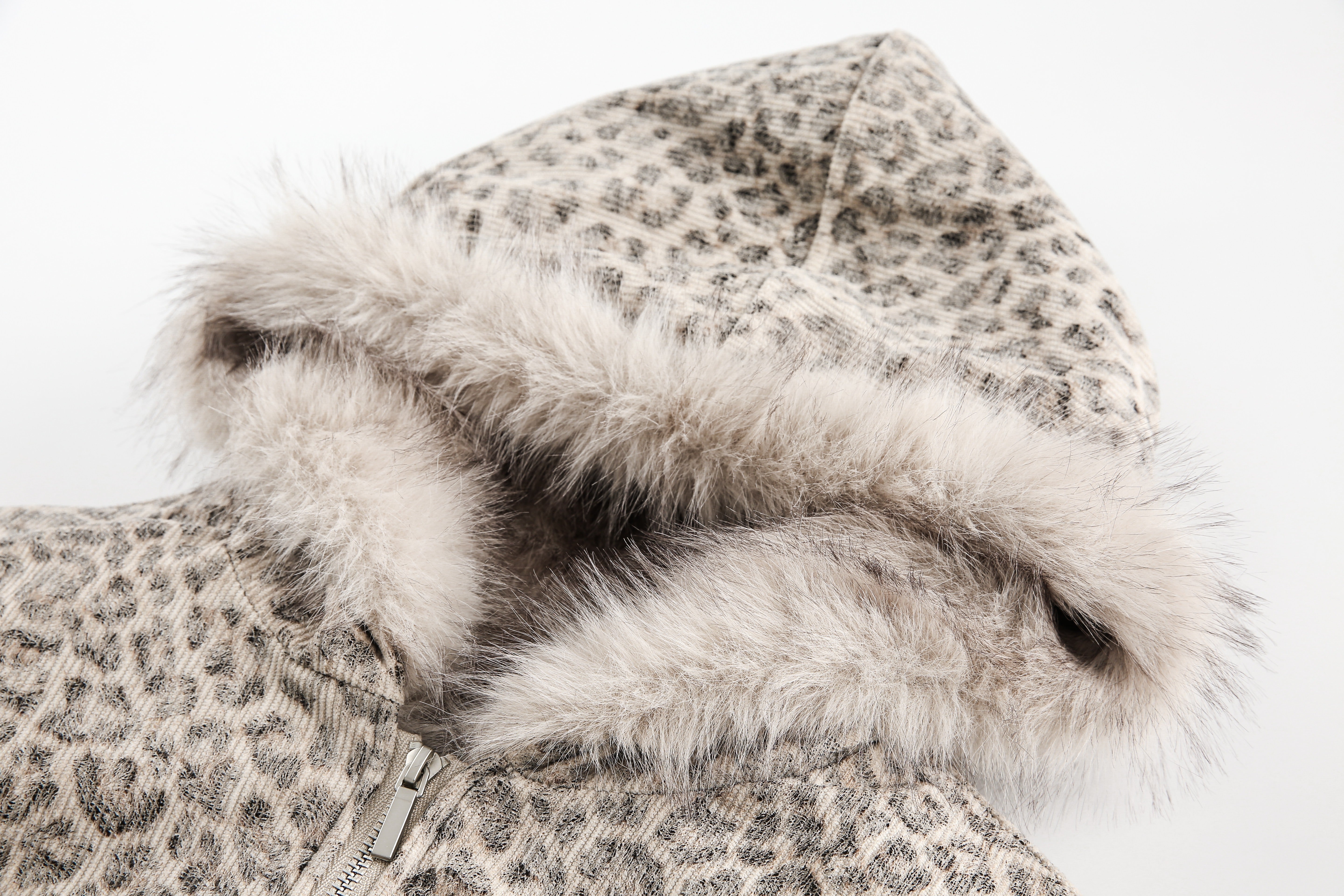 Leopard Patterned / Faux Fur Jacket