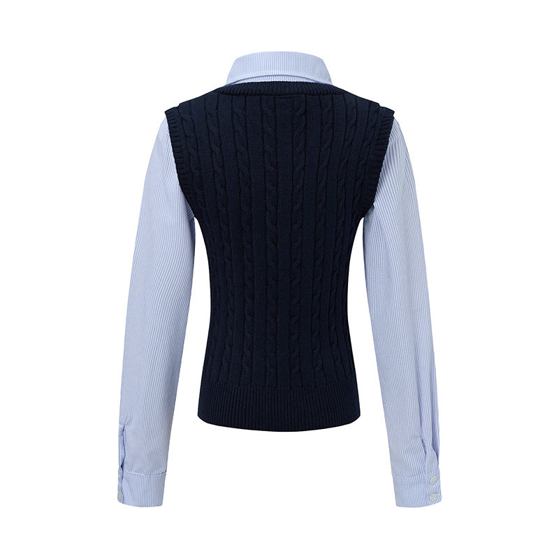 Layer Knit | Preppy Shirt Vest Combo
