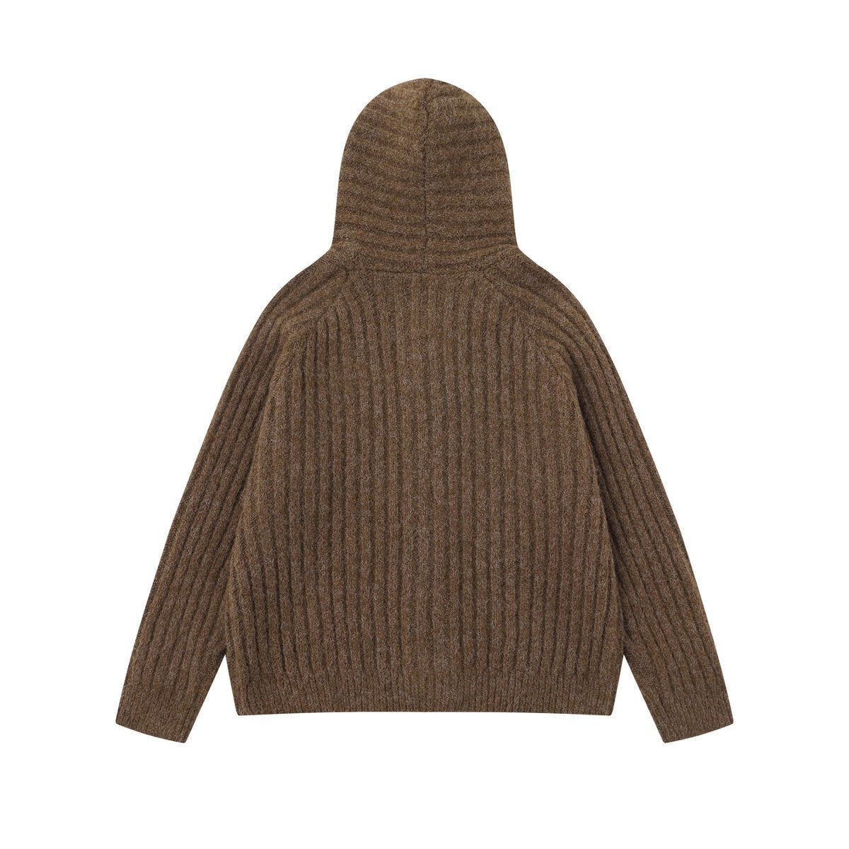COZY LINE | Ribbed Knit Button Hoodie