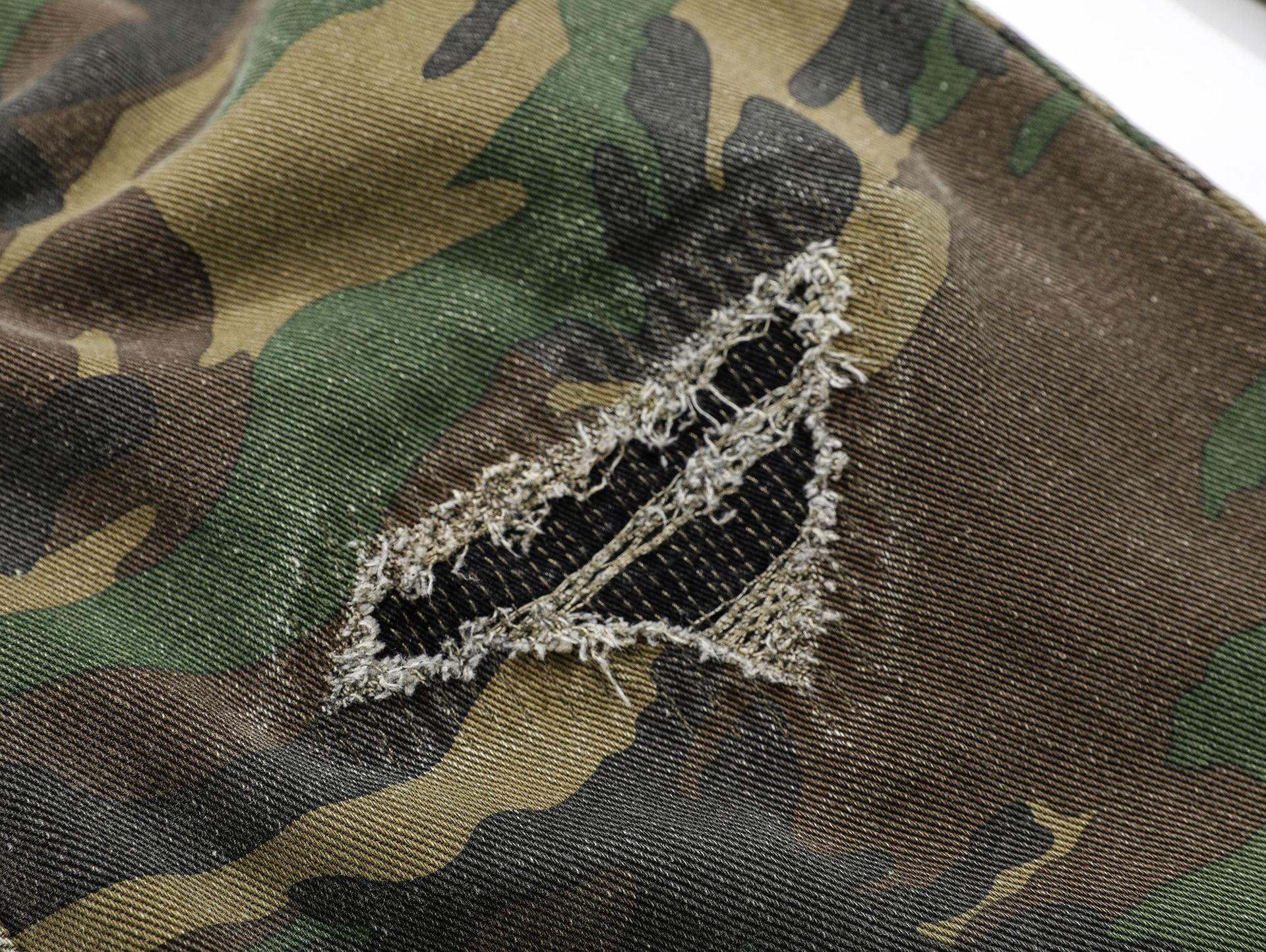 Ripped Camouflage Flared | Cargo Pants - Santo