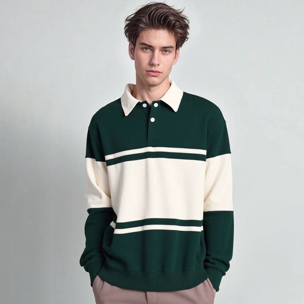 Classic Stripes | Timeless Polo Sweatshirt - Santo