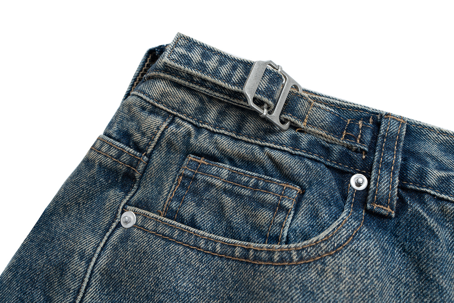 Deconstructed Denim Camo | Layered Jeans - Santo
