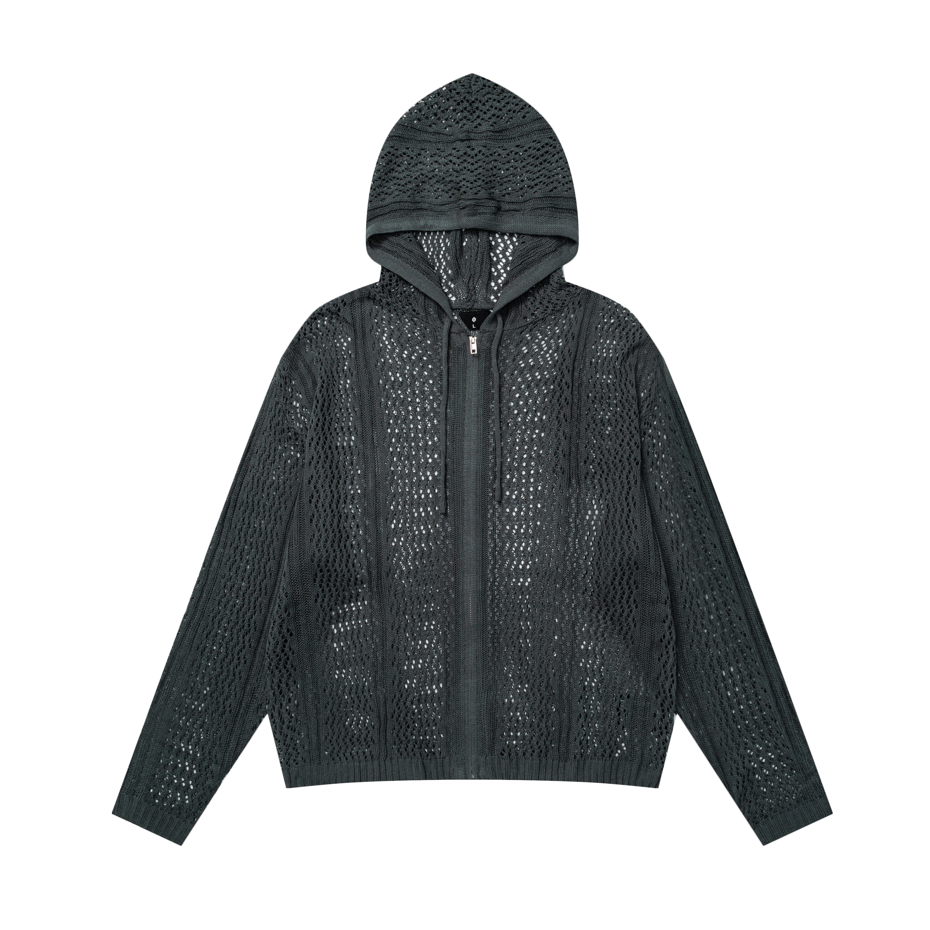 Crochet Mesh | Knit Zip Up Hoodie