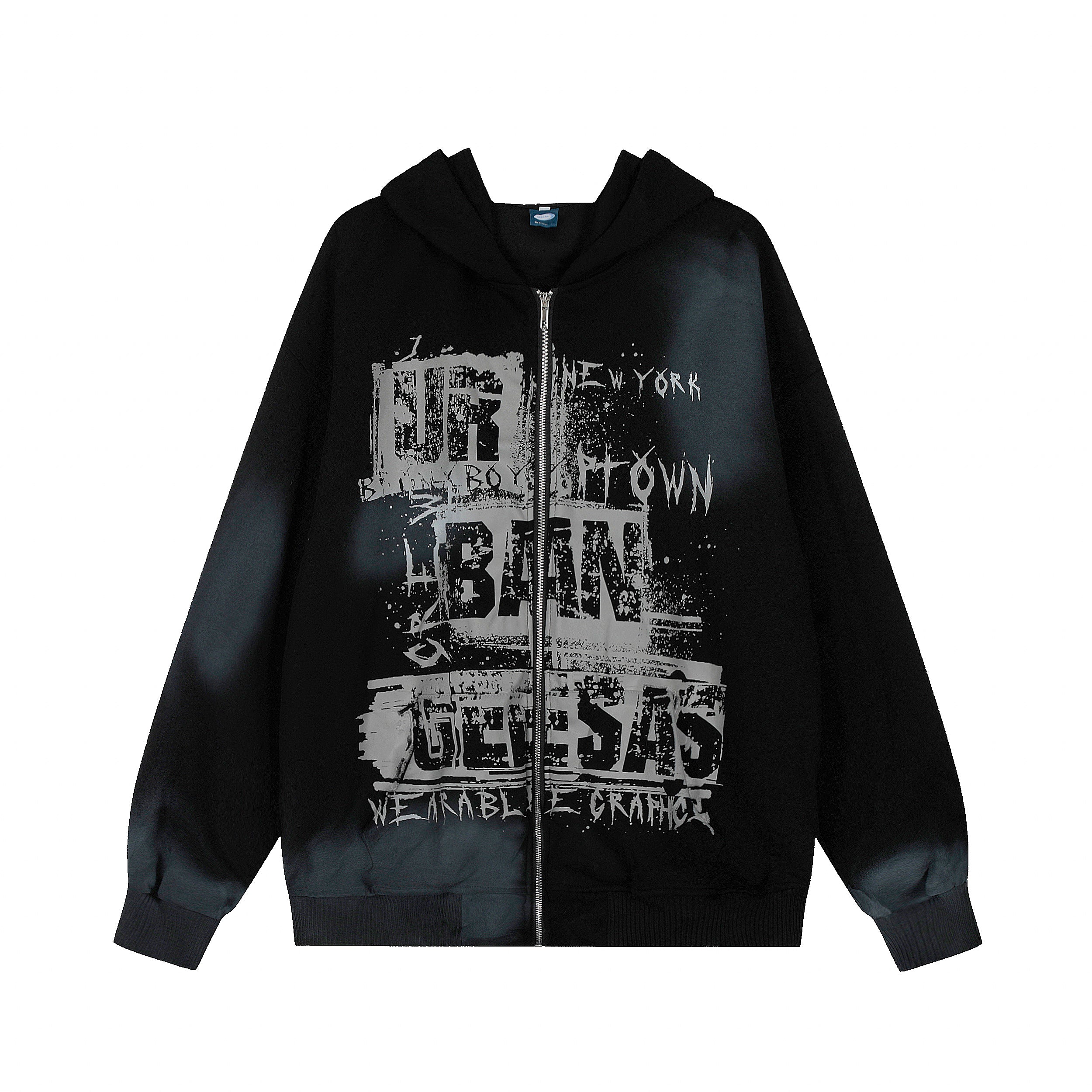 Graffiti Print | Oversized Zip Up Hoodie
