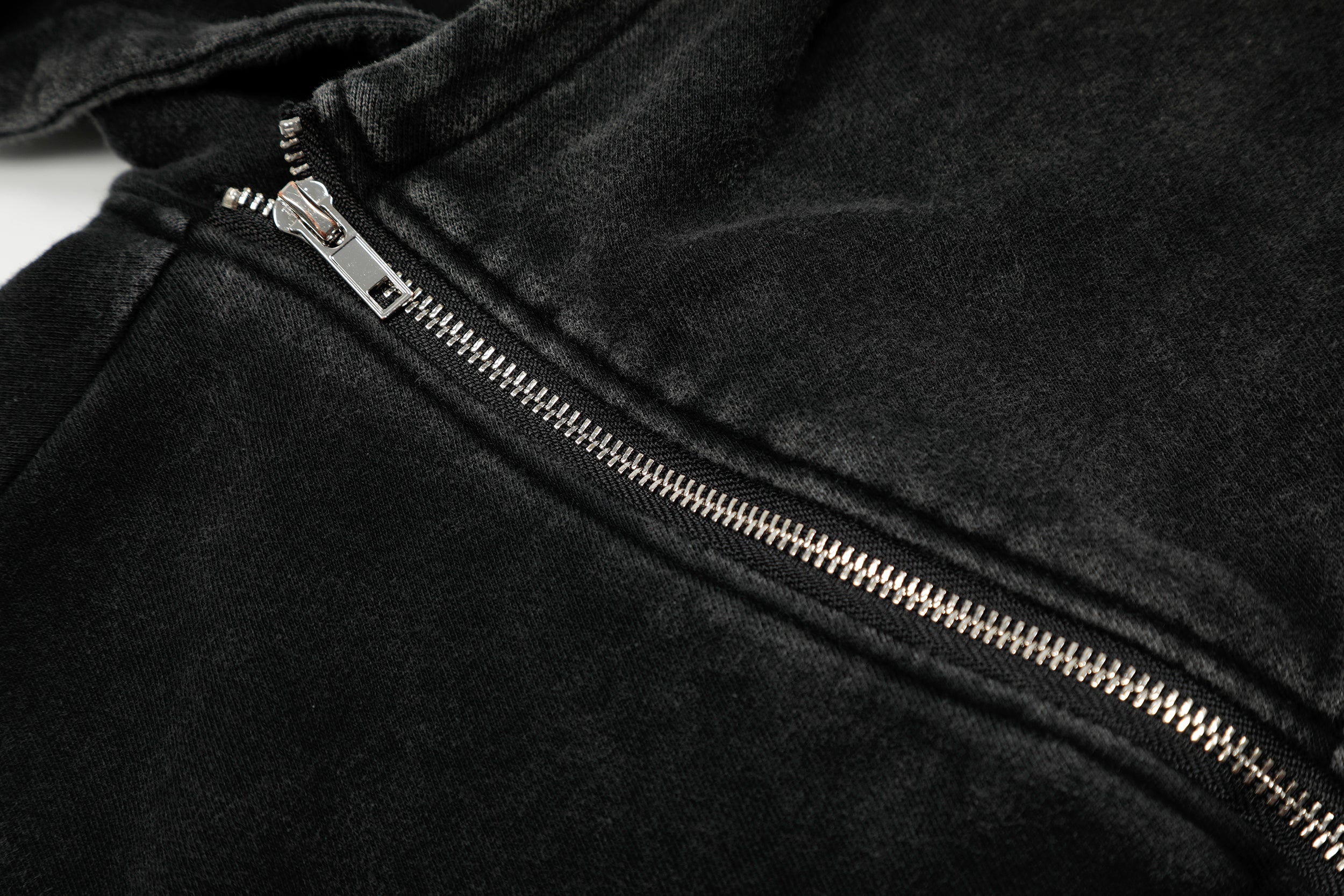 Asymmetry | Washed Zip Up Hoodie
