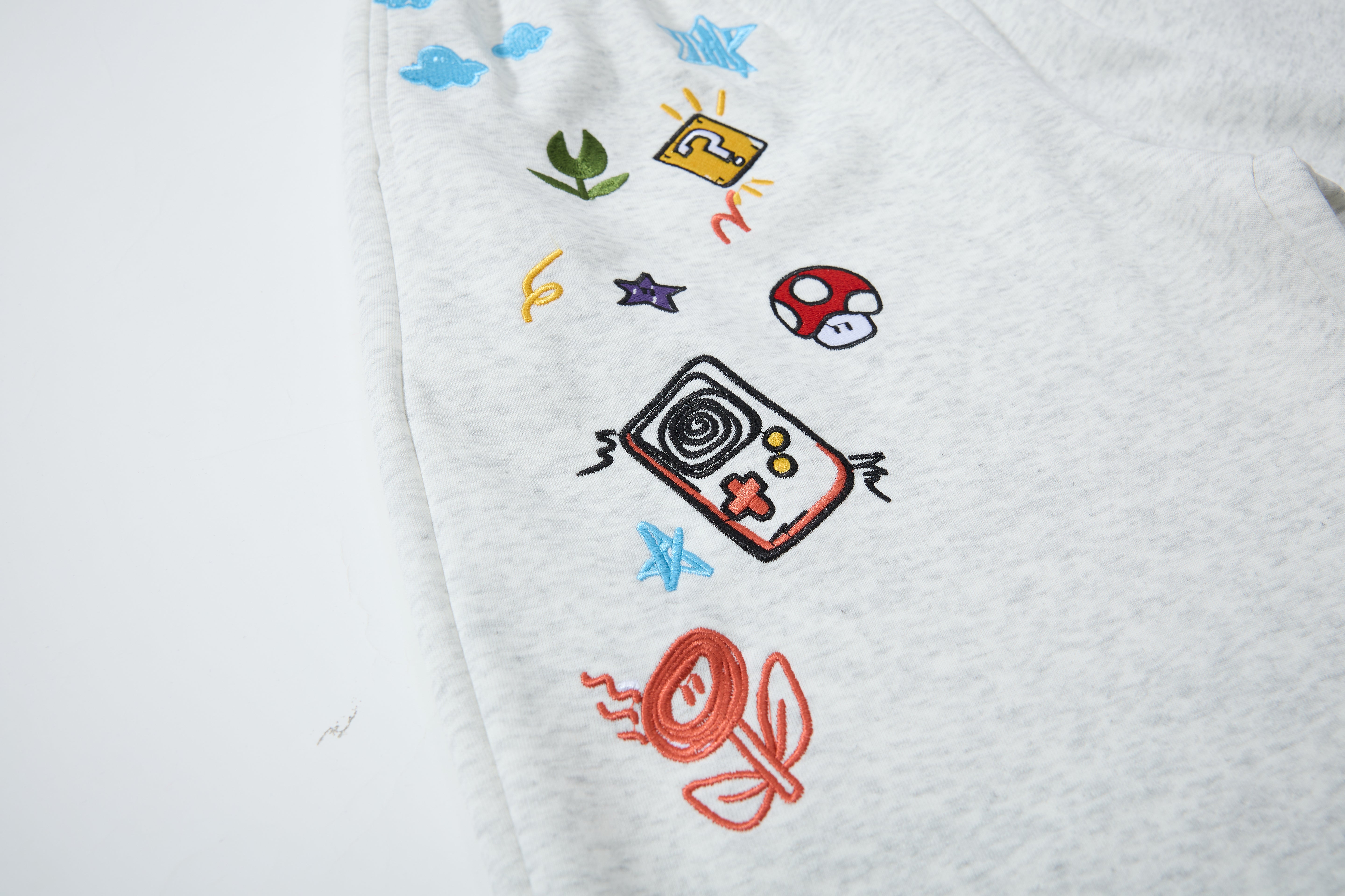 Cartoon Patch Decor | Loose Sweatpants - Santo