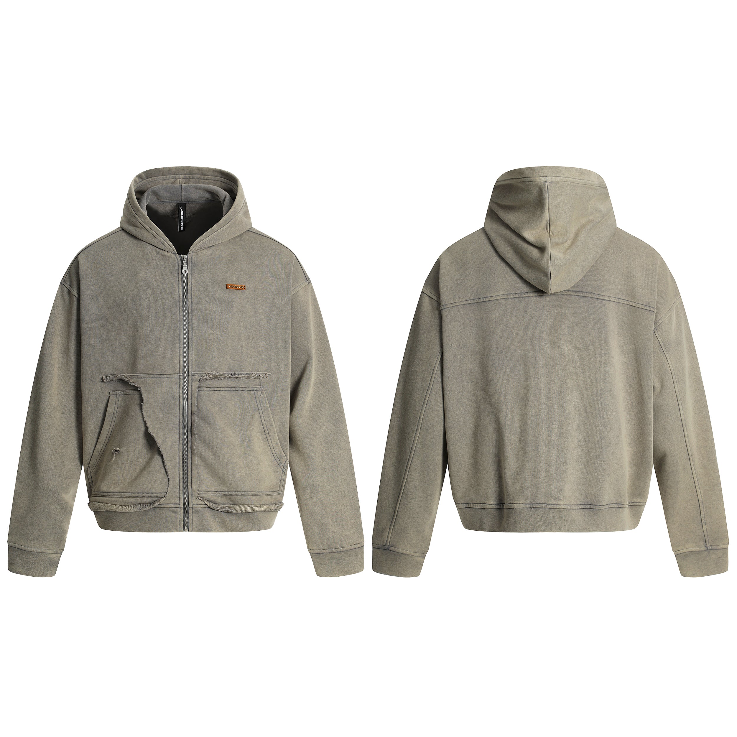 Washed Distressed | Full Zip Hoodie - Santo