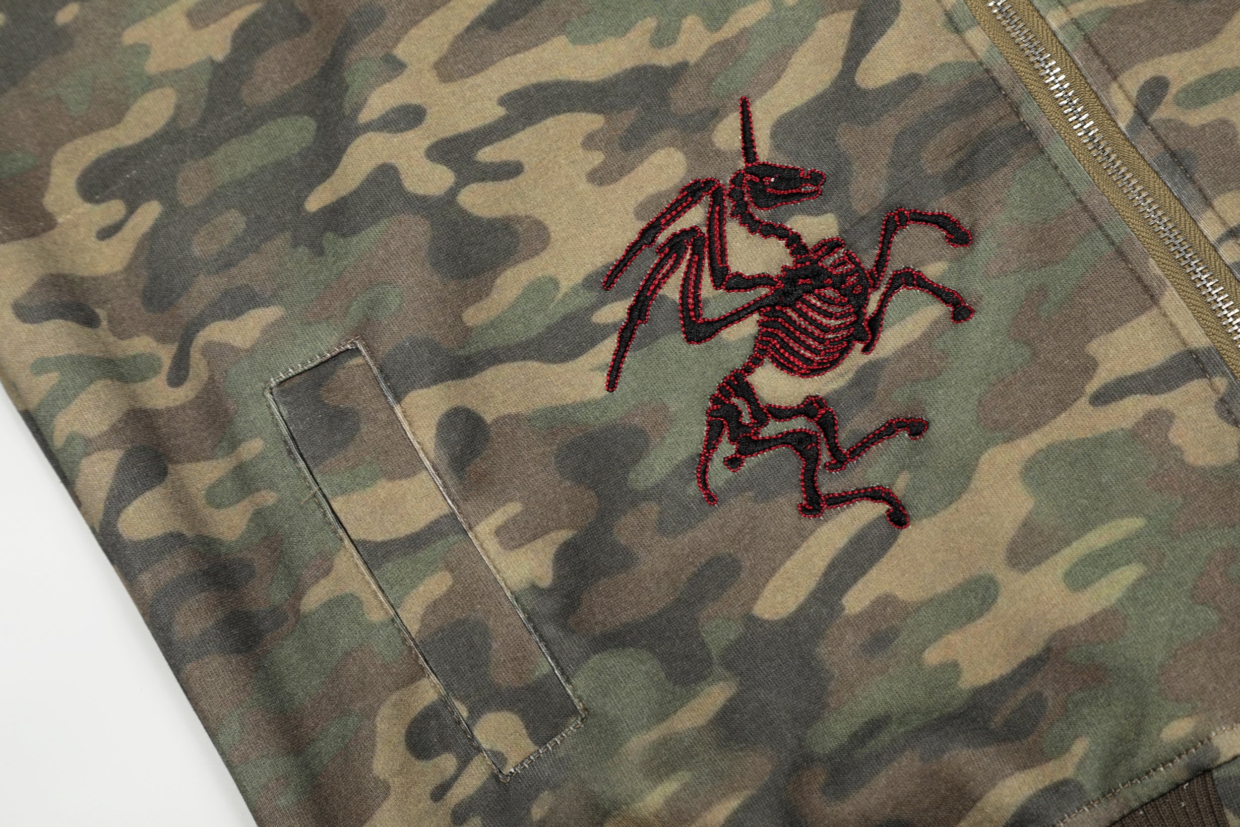 Camo Varsity Patch | Zip Up Hoodie