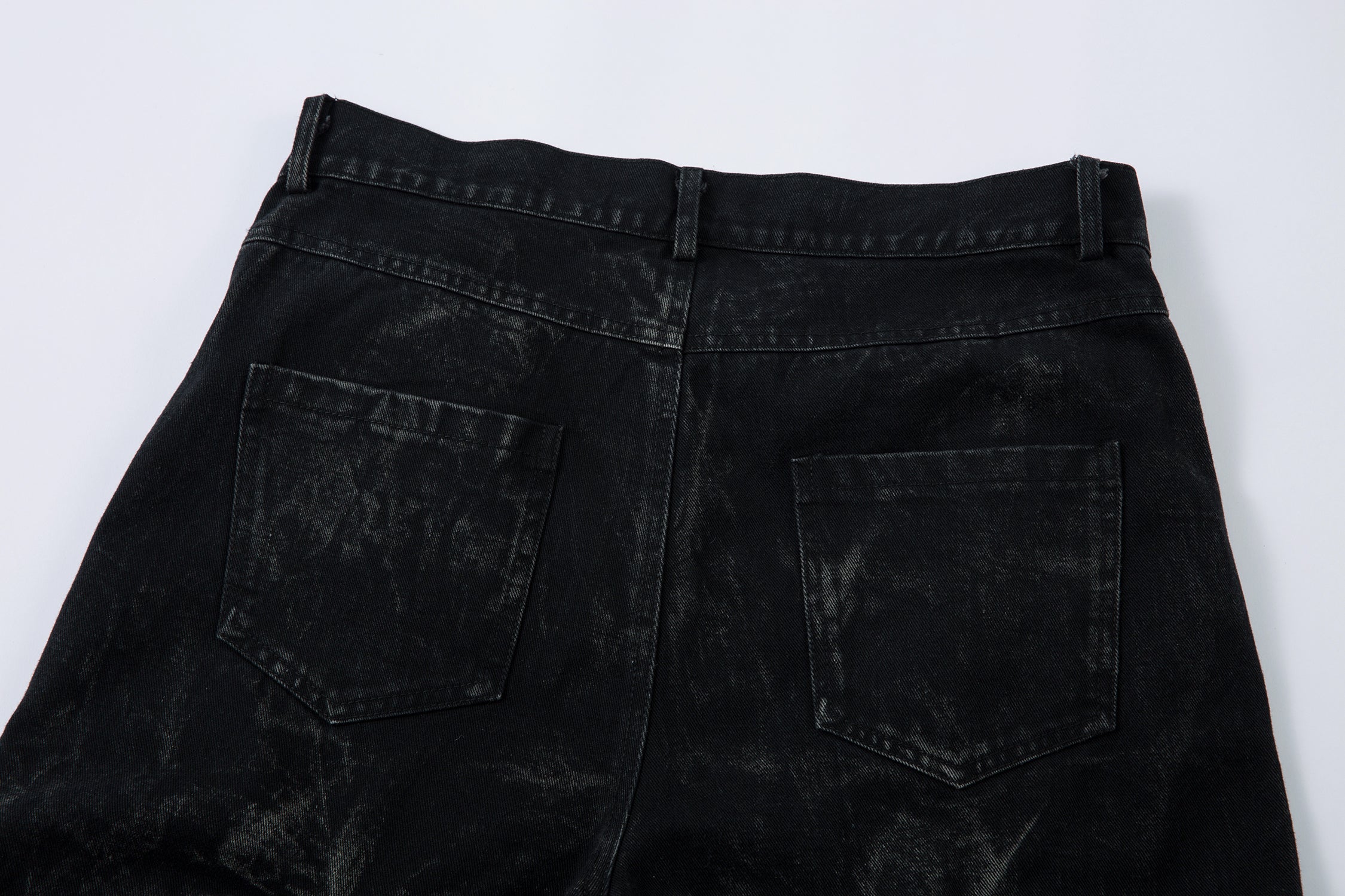 Washed Distressed Pleated | Baggy Jeans