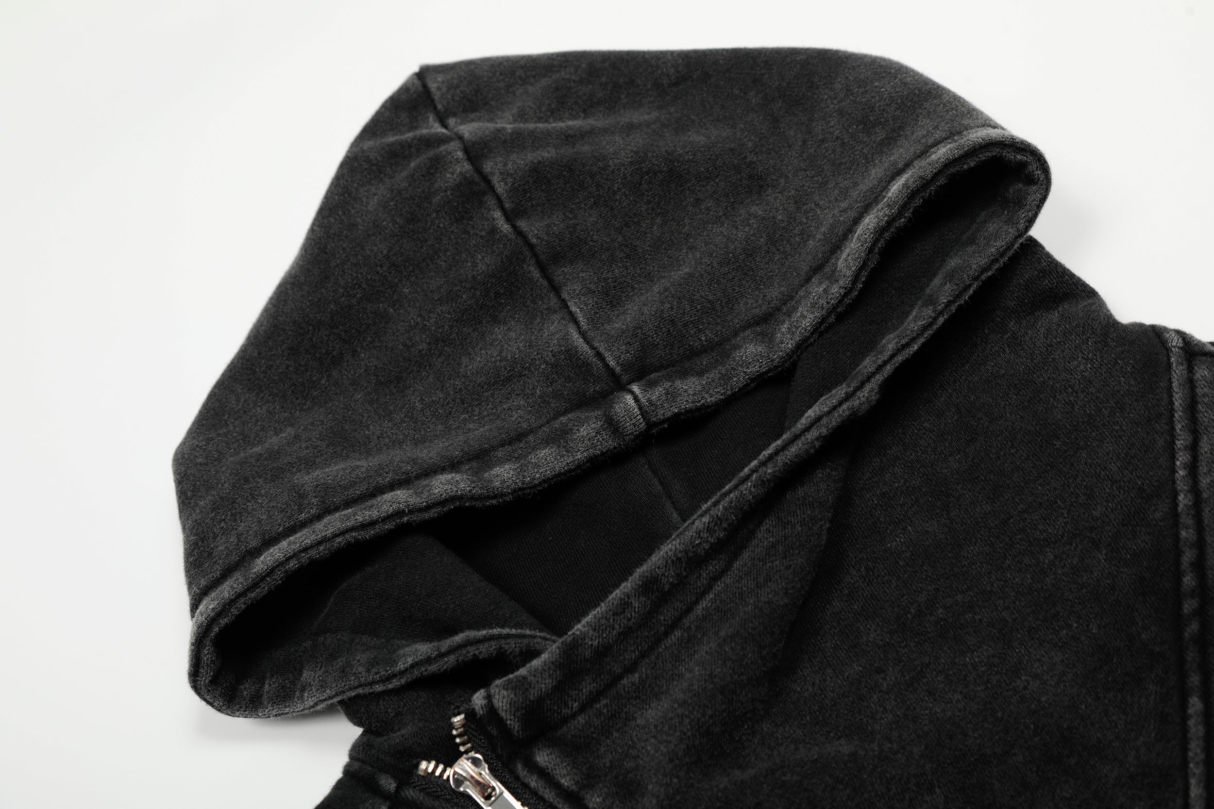 Asymmetry | Washed Zip Up Hoodie