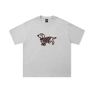 Scarf Pup | Embroidered Dog Patch Tee